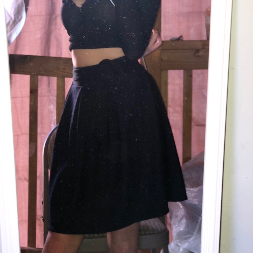 Black mini skirt
